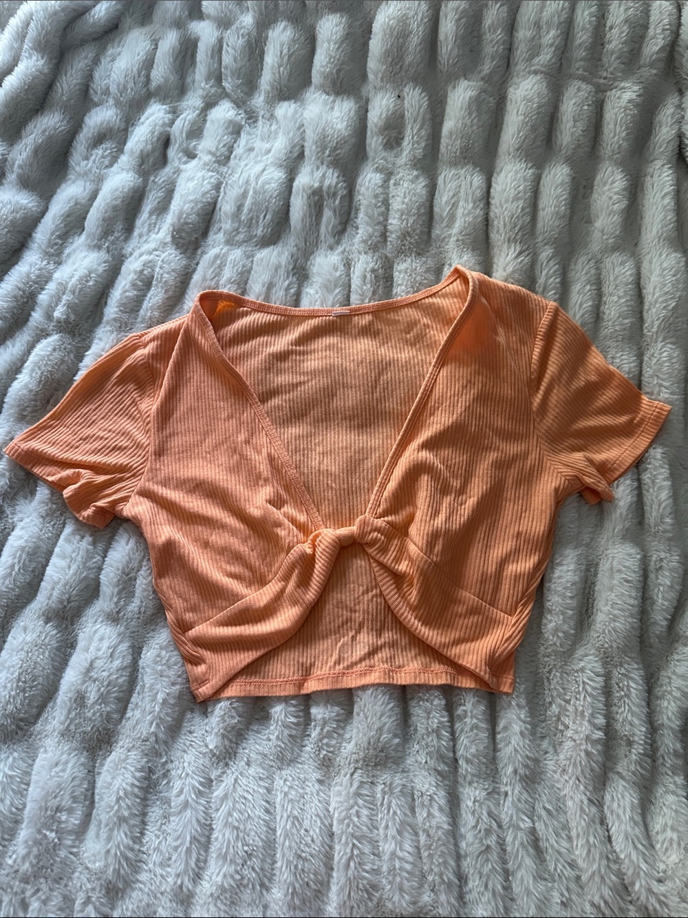 Alo Yoga Ribbed Cropped Top Cantaloupe Size Small